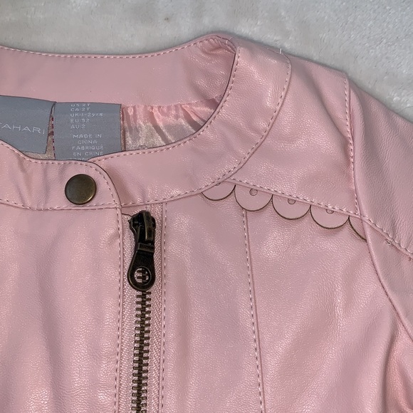 Tahari Pink Faux Leather Jacket 2T 🤩 EUC - Picture 9 of 15